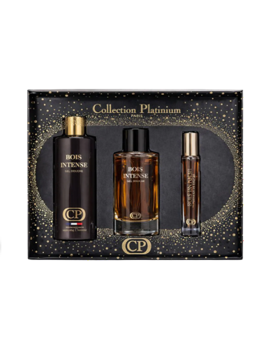 Collection Platinium – Coffret Bois Intense Extrait de Parfum 100ML + Gel Douche 250ML + Extrait 10ML