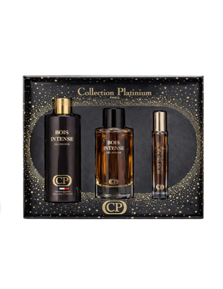 Collection Platinium – Coffret Bois Intense Extrait de Parfum 100ML + Gel Douche 250ML + Extrait 10ML